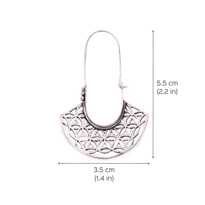 Handcrafted Western Silver Plated Brass Earrings