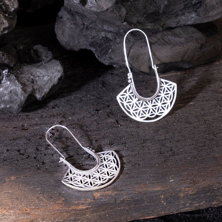 Handcrafted Western Silver Plated Brass Earrings