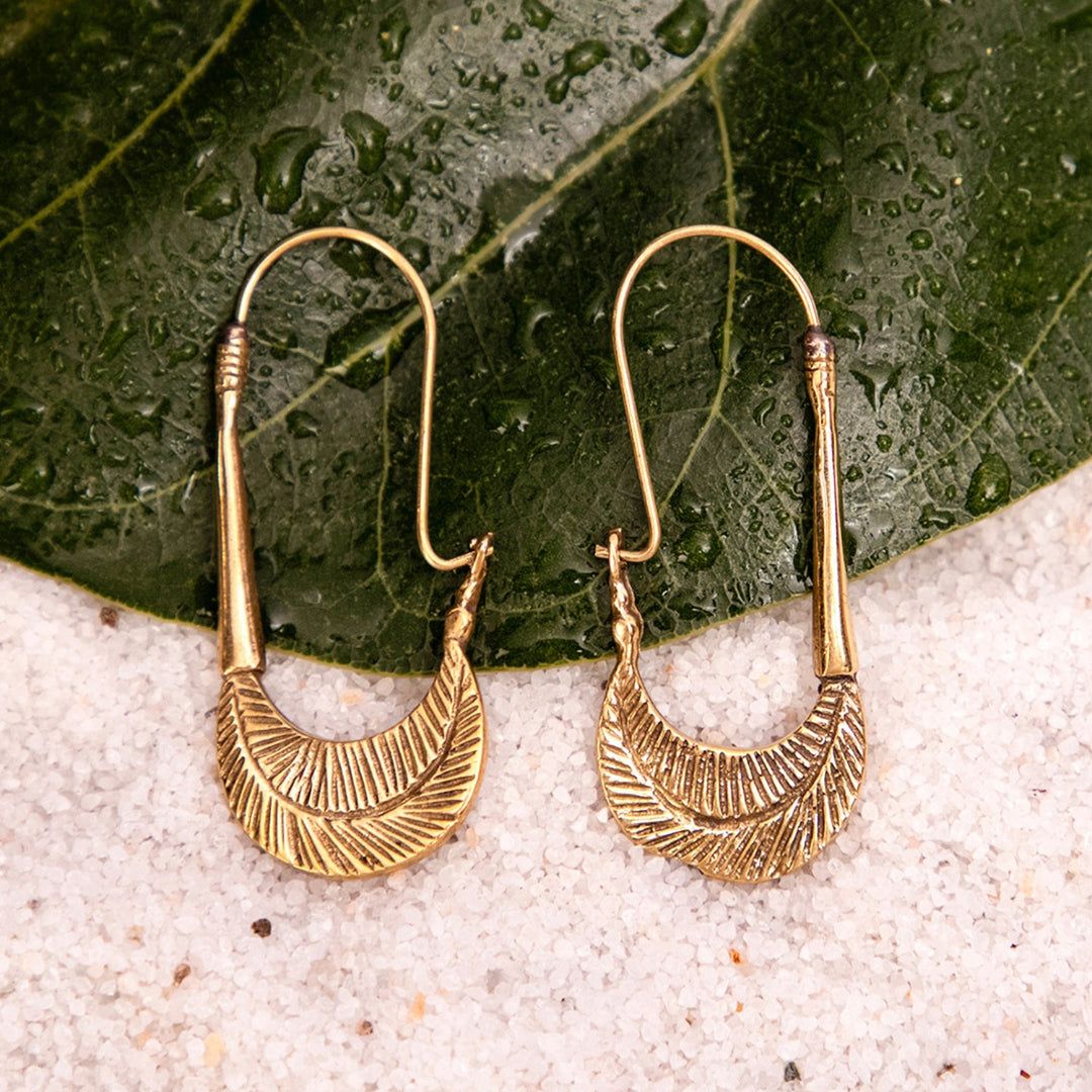 Handcrafted Western Gold Plated Brass Earrings