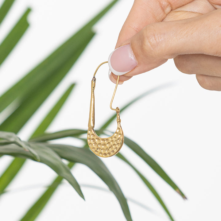 Handcrafted Western Gold Plated Brass Earrings