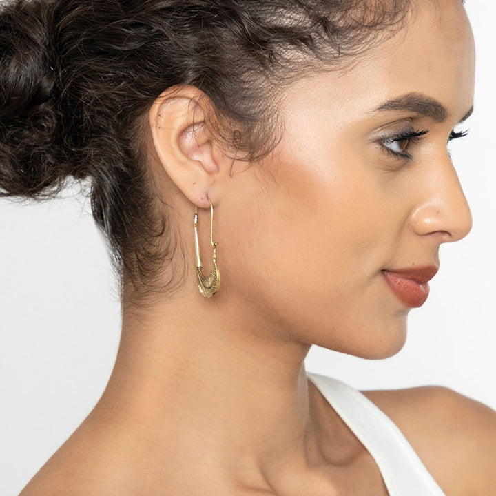 Handcrafted Western Gold Plated Brass Earrings