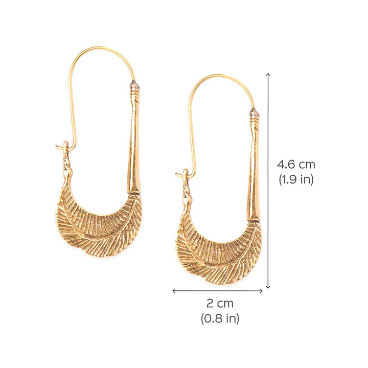 Handcrafted Western Gold Plated Brass Earrings