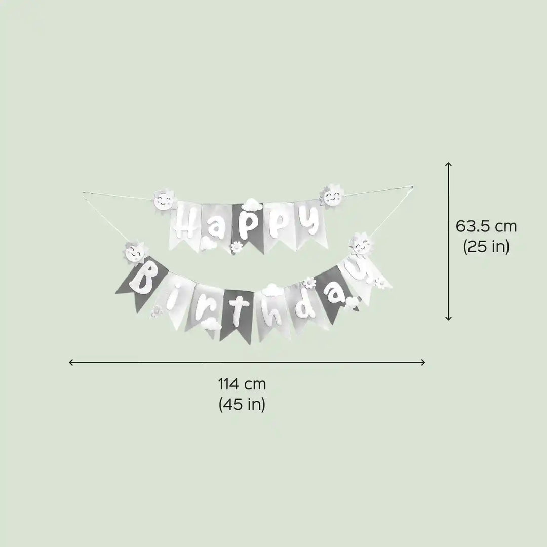Handmade Sunshine Theme Felt Happy Birthday Bunting