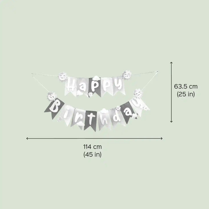 Handmade Sunshine Theme Felt Happy Birthday Bunting