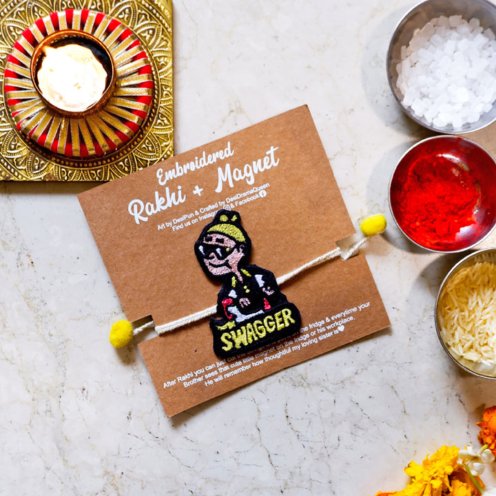 Handmade Reusable Swagger Pom Pom Felt Kids Rakhi - Product Packaging Display