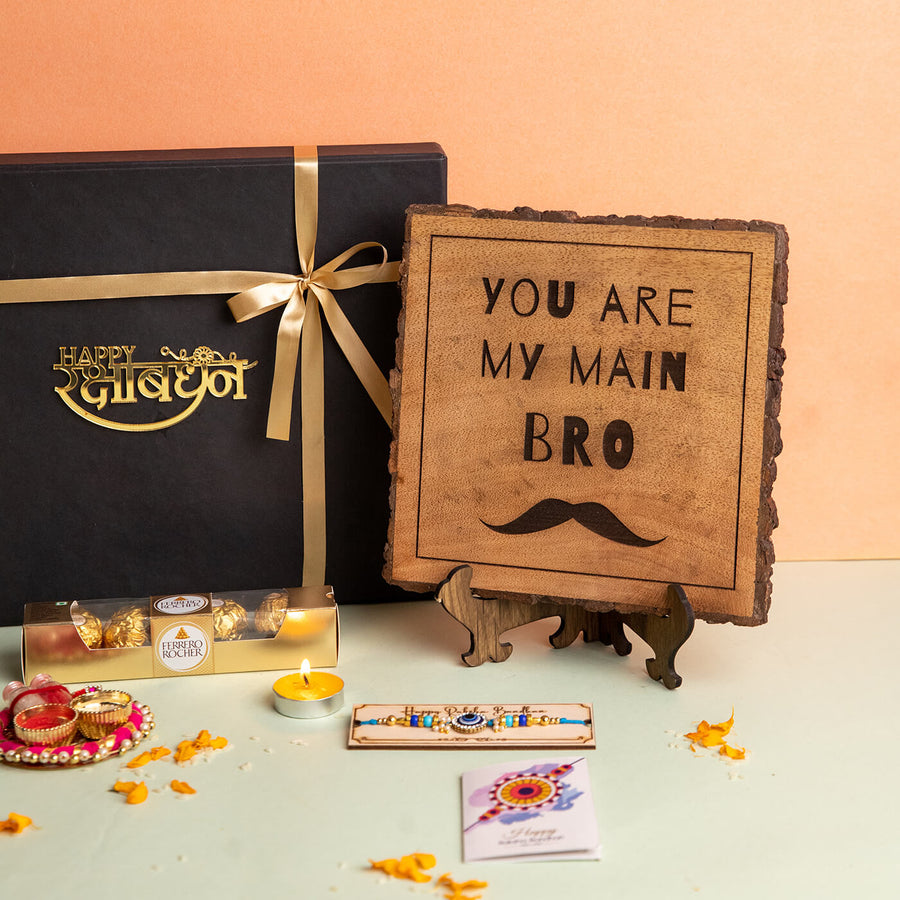 You Are My Main Bro Wooden Plaque 1 - Gift Set Styled Arrangement