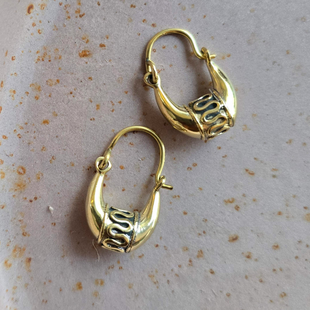 Handmade Tarini Hoops Brass Earrings