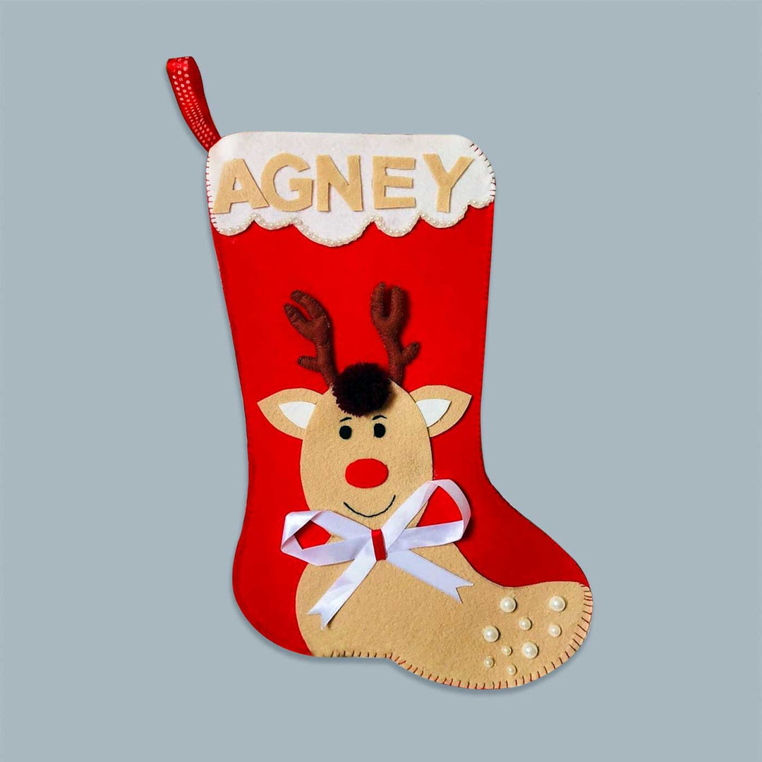 Personalized Mistle Toe Felt Stockings For Christmas Wall Decoration