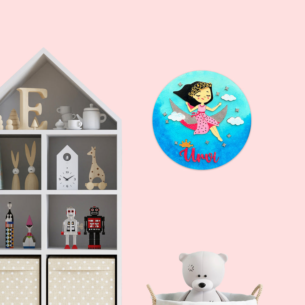 Personalized Themed Name Plate For Kids 3 - Mounted on Nursery Wall with Decor