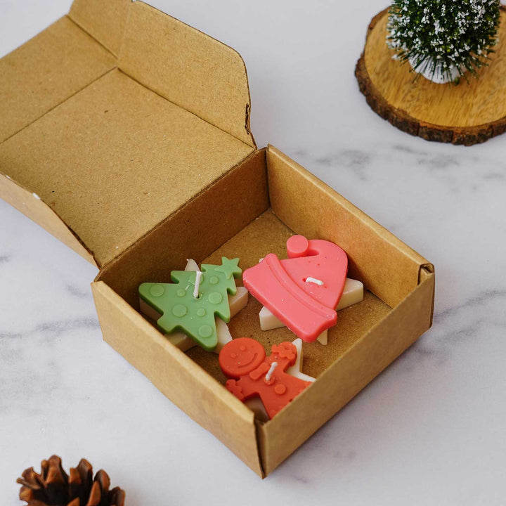 Handmade Sweet Lime Scented Soy Wax Candles For Christmas Decoration | Set Of 3