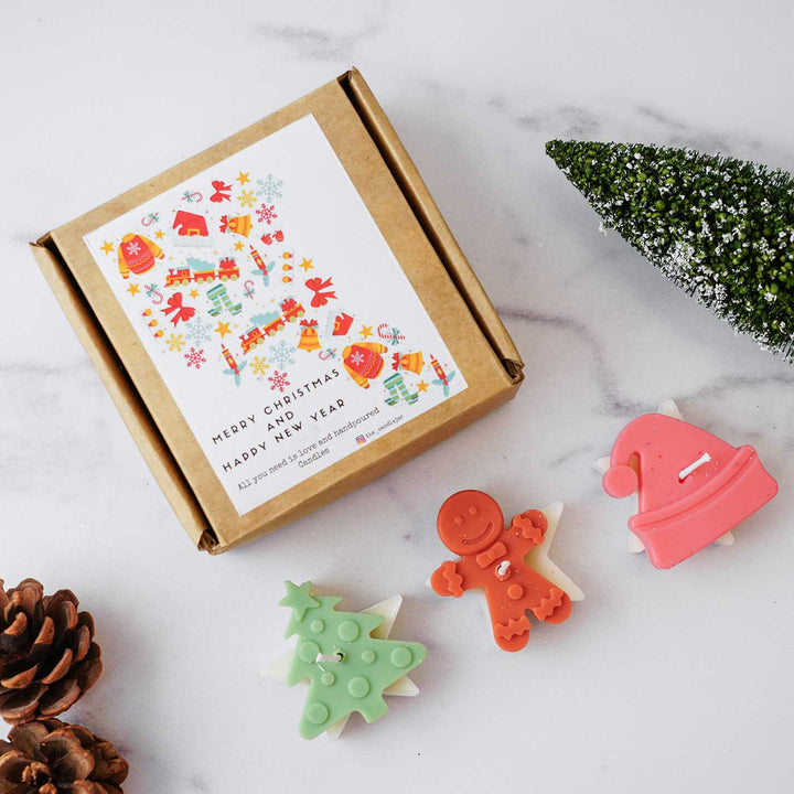 Handmade Sweet Lime Scented Soy Wax Candles For Christmas Decoration | Set Of 3