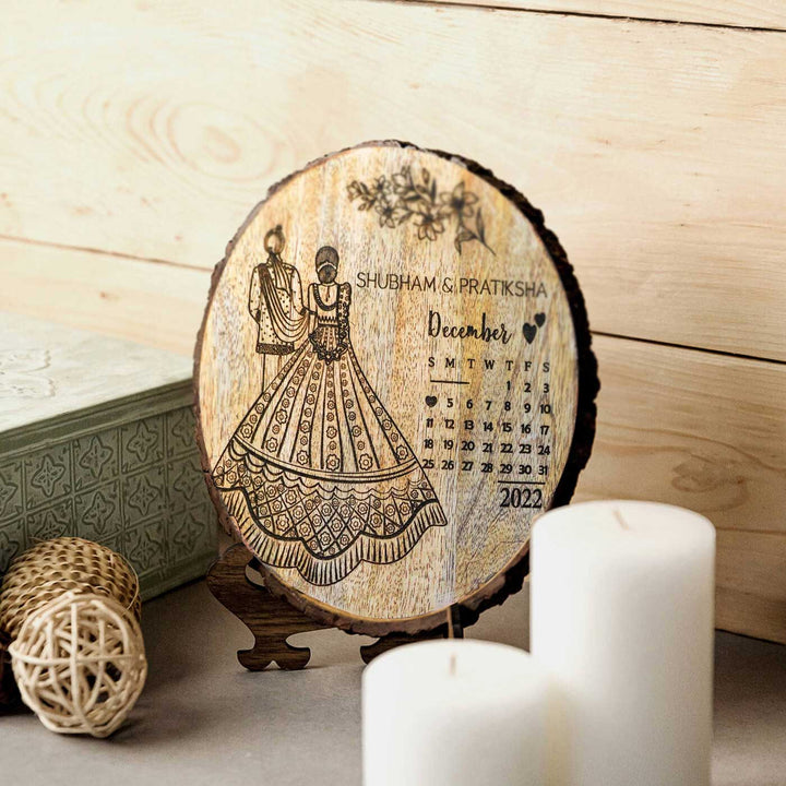 Engraved Wooden Plaque For South Indian Couples | Customized Wedding Gift