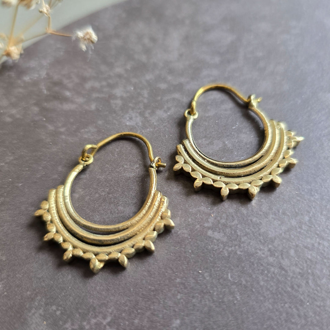 Handmade Timeless Hoops Brass Earrings | Set Of 4