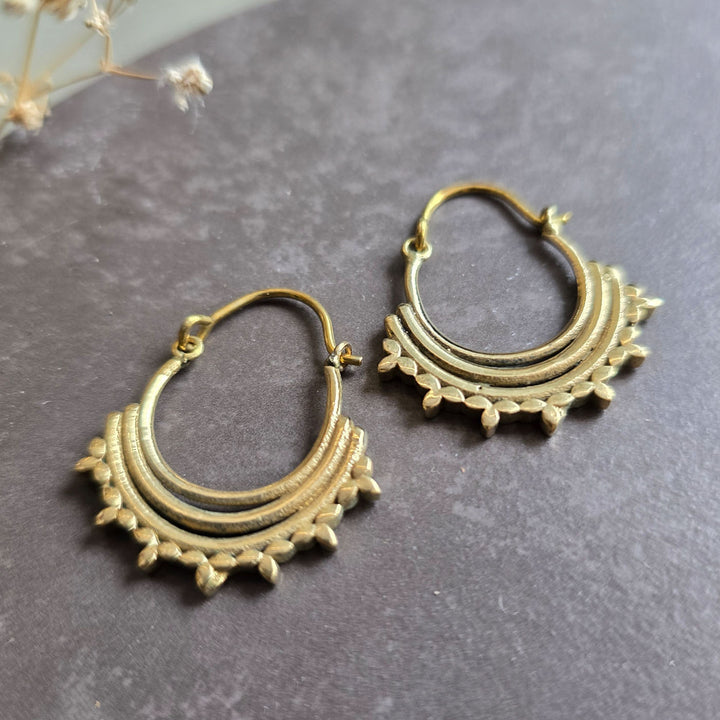 Handmade Timeless Hoops Brass Earrings | Set Of 4