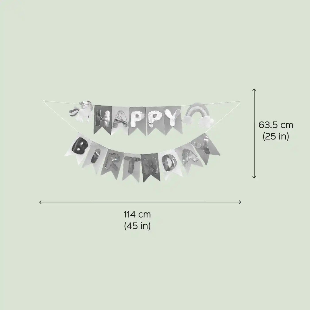 Handmade Unicorn Theme Felt Happy Birthday Bunting