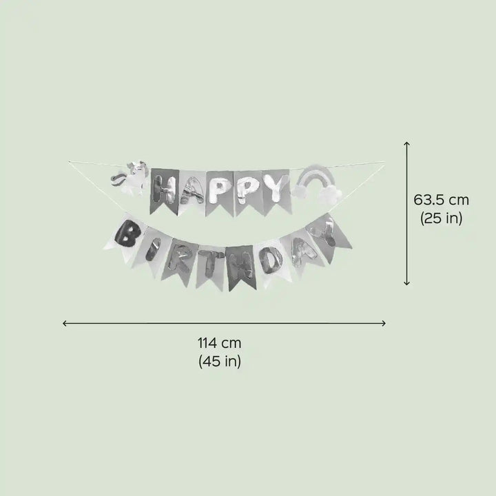 Handmade Unicorn Theme Felt Happy Birthday Bunting