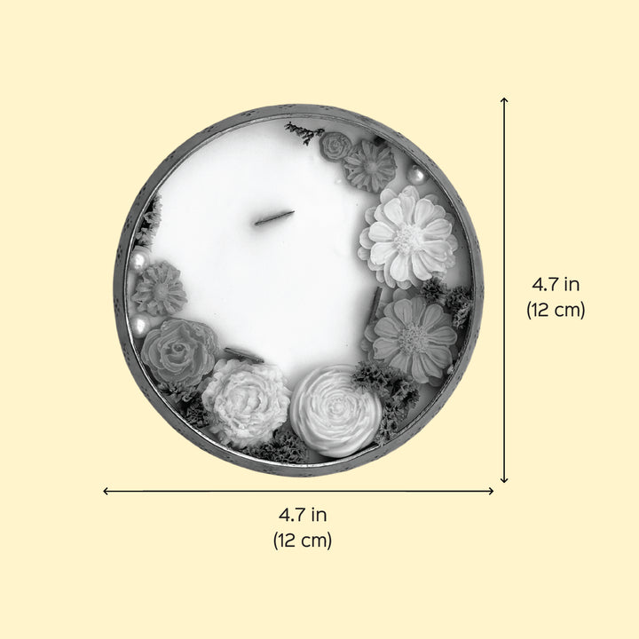 4 Inch | Handmade Pastel Flowers Soy Wax Scented Urli Diya