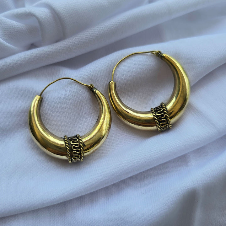Handmade Vintage Vibes Hoops Brass Earrings | Set Of 4