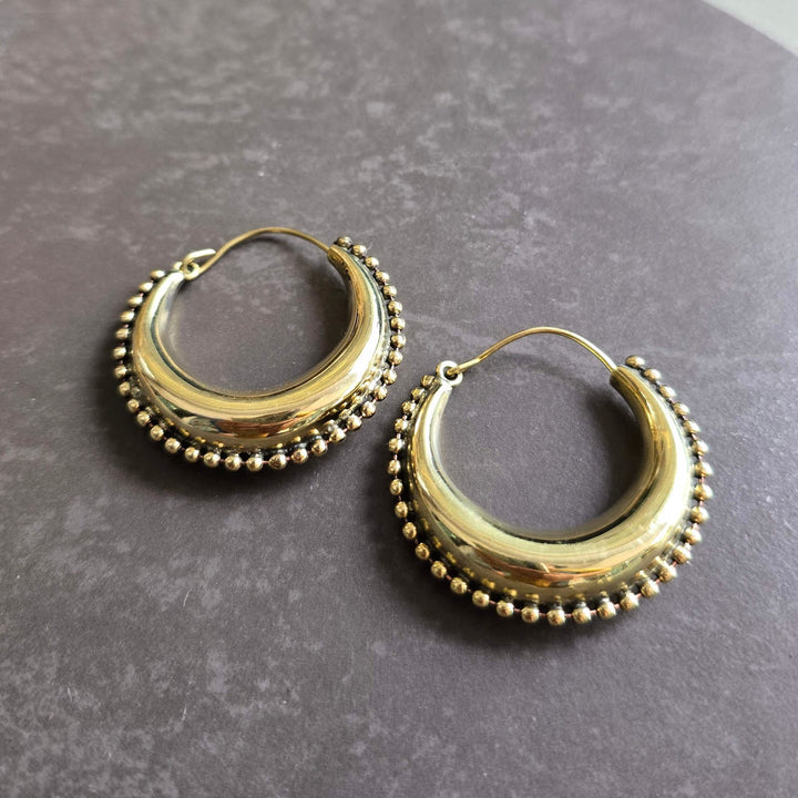 Handmade Vintage Vibes Hoops Brass Earrings | Set Of 4