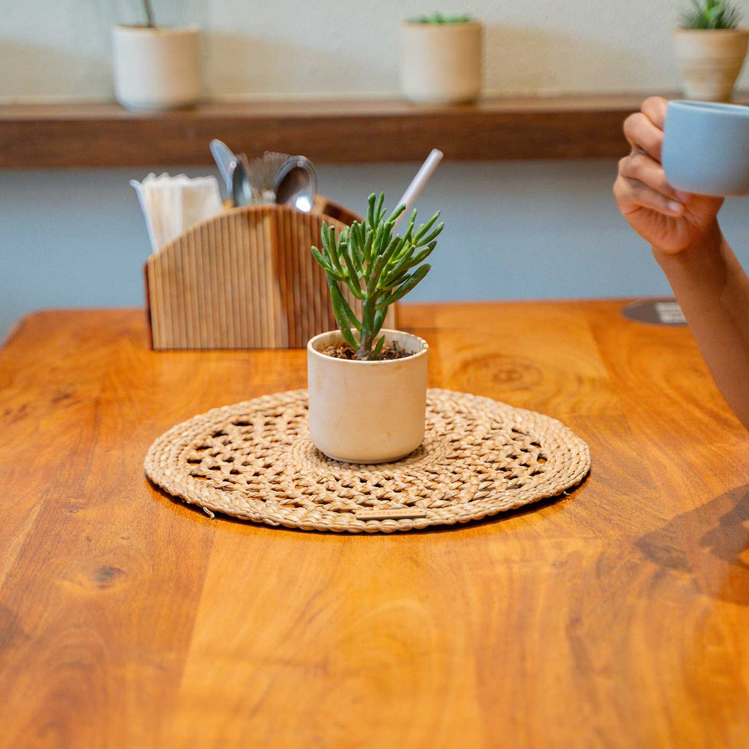 Handmade Knotted Water Hyacinth Table Mat | Set Of 2