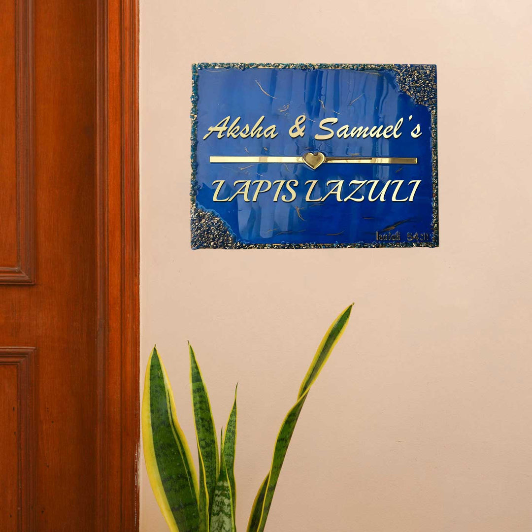 Personalized Royal Blue & Gold Resin Name Plate