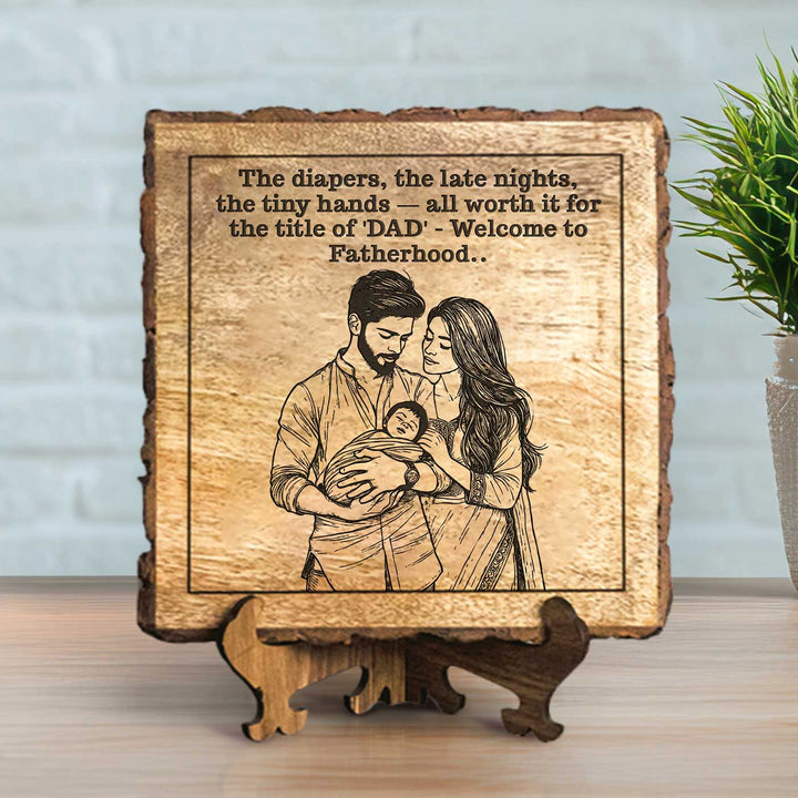 Personalized Hand Carved Engraved New Parents Theme Wooden Decorative Plaque