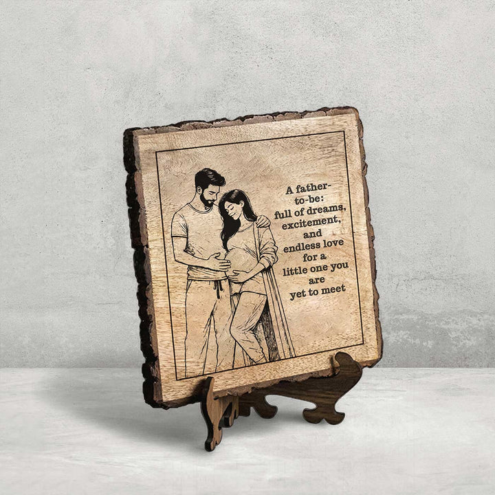 Personalized Hand Carved Engraved Dad To Be Theme Wooden Decorative Plaque