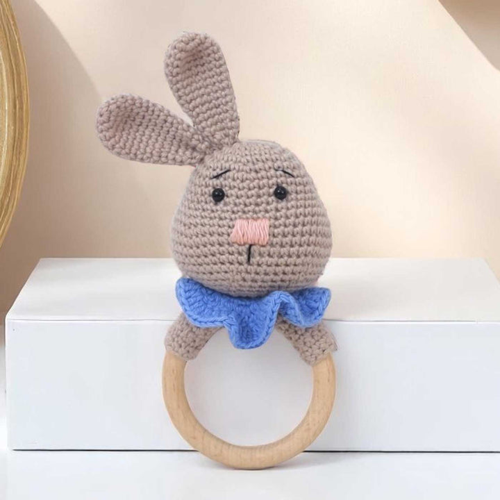 Handmade Crochet Bunny Rattle For Newborns