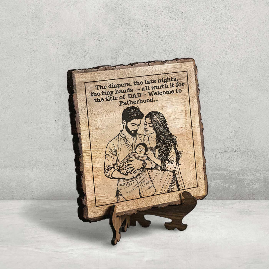 Personalized Hand Carved Engraved New Parents Theme Wooden Decorative Plaque