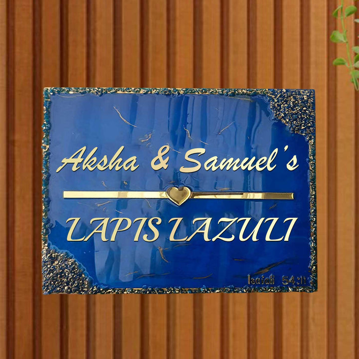 Personalized Royal Blue & Gold Resin Name Plate