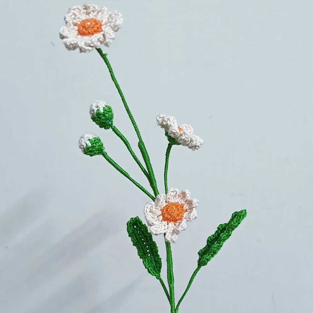 Handmade Crochet Colourful Daisies Cotton Flower Bouquet