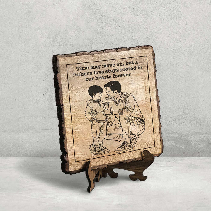 Personalized Hand Carved Engraved Dad And Son Theme Wooden Decorative Plaque