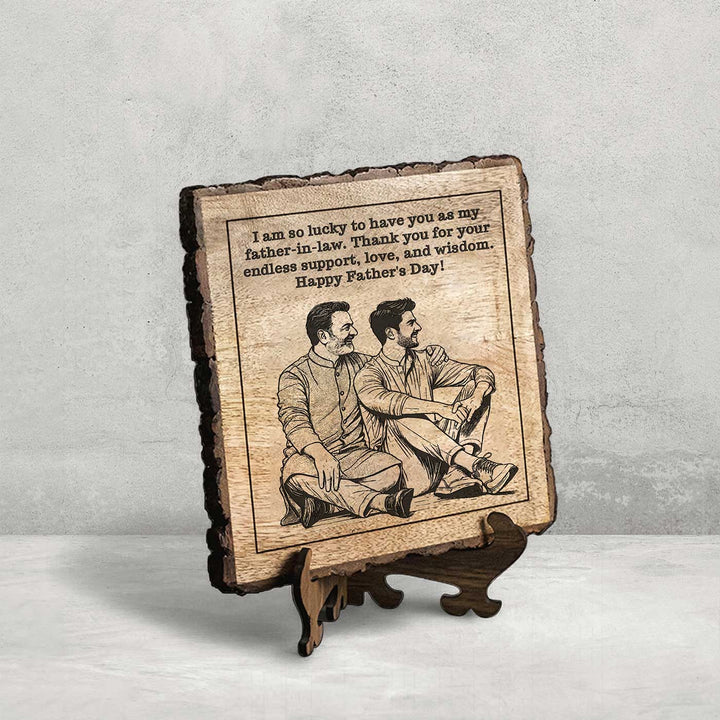 Personalized Hand Carved Engraved Dad And Son Theme Wooden Decorative Plaque