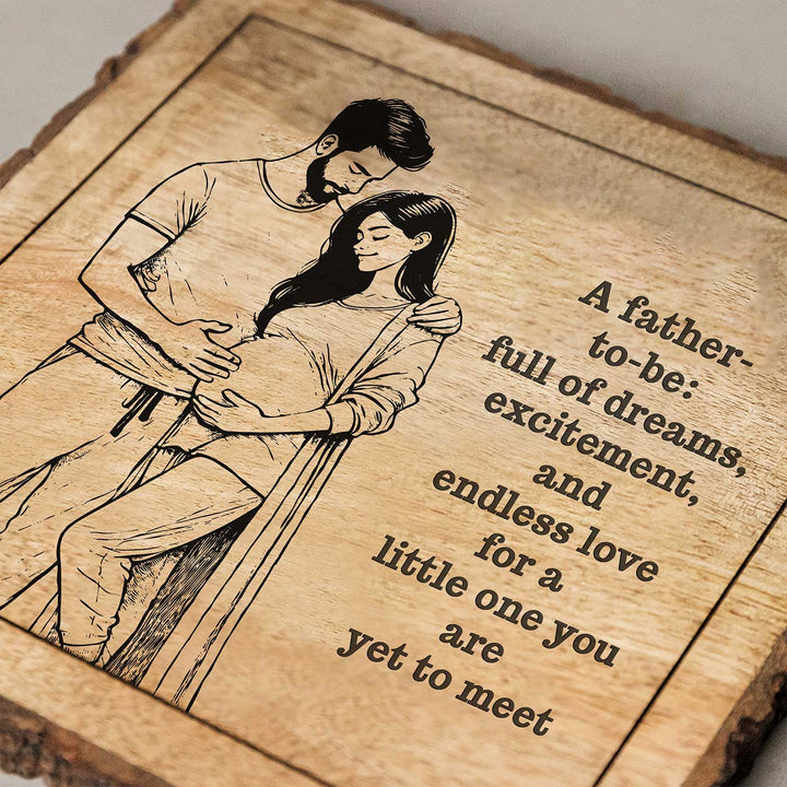 Personalized Hand Carved Engraved Dad To Be Theme Wooden Decorative Plaque