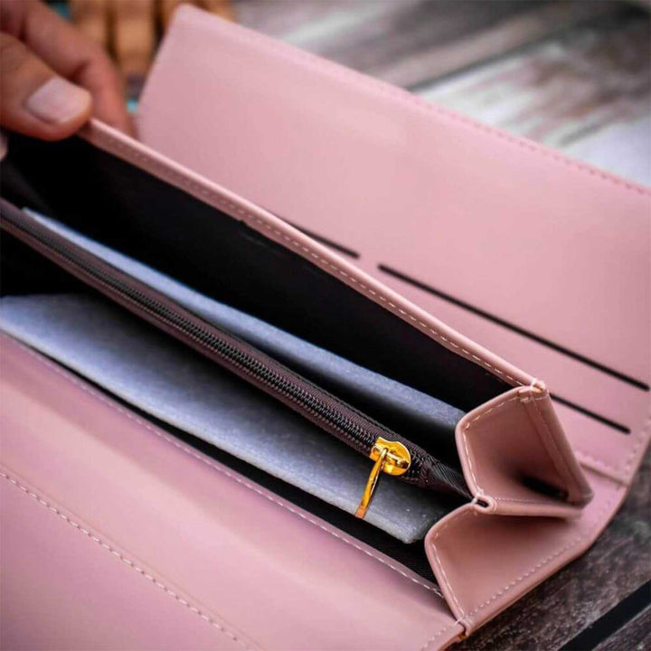 Photo Personalized Handmade Religious Rudraksh Rakhi Hamper Includes 1 Rakhi And 1 Wallet - Wallet Open Interior View