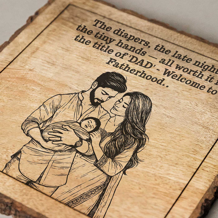 Personalized Hand Carved Engraved New Parents Theme Wooden Decorative Plaque