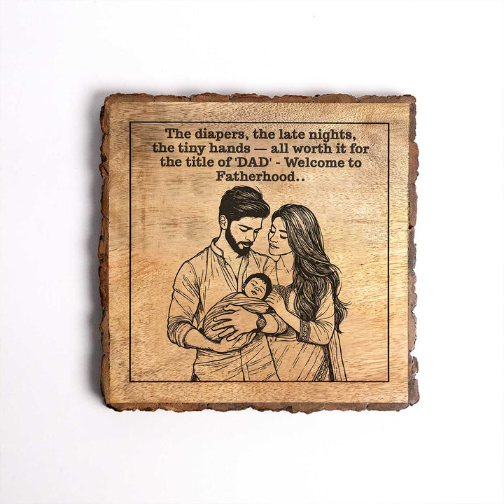 Personalized Hand Carved Engraved New Parents Theme Wooden Decorative Plaque