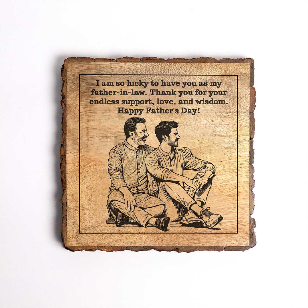 Personalized Hand Carved Engraved Dad And Son Theme Wooden Decorative Plaque