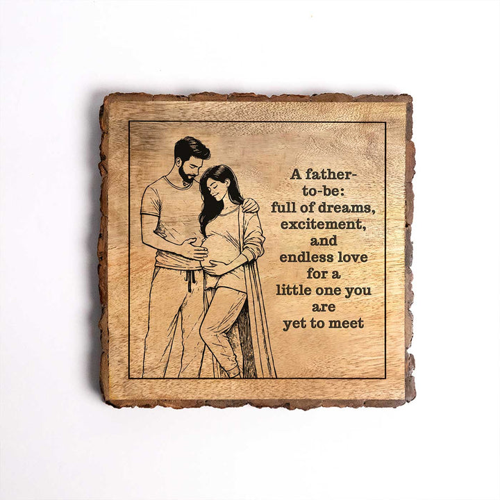 Personalized Hand Carved Engraved Dad To Be Theme Wooden Decorative Plaque