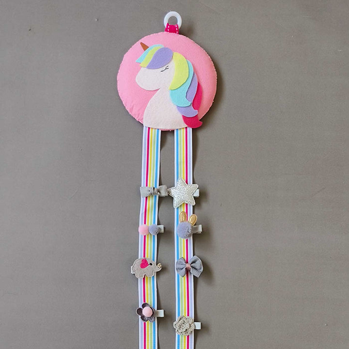Handmade Unicorn Theme Felt Hair Clip Organiser