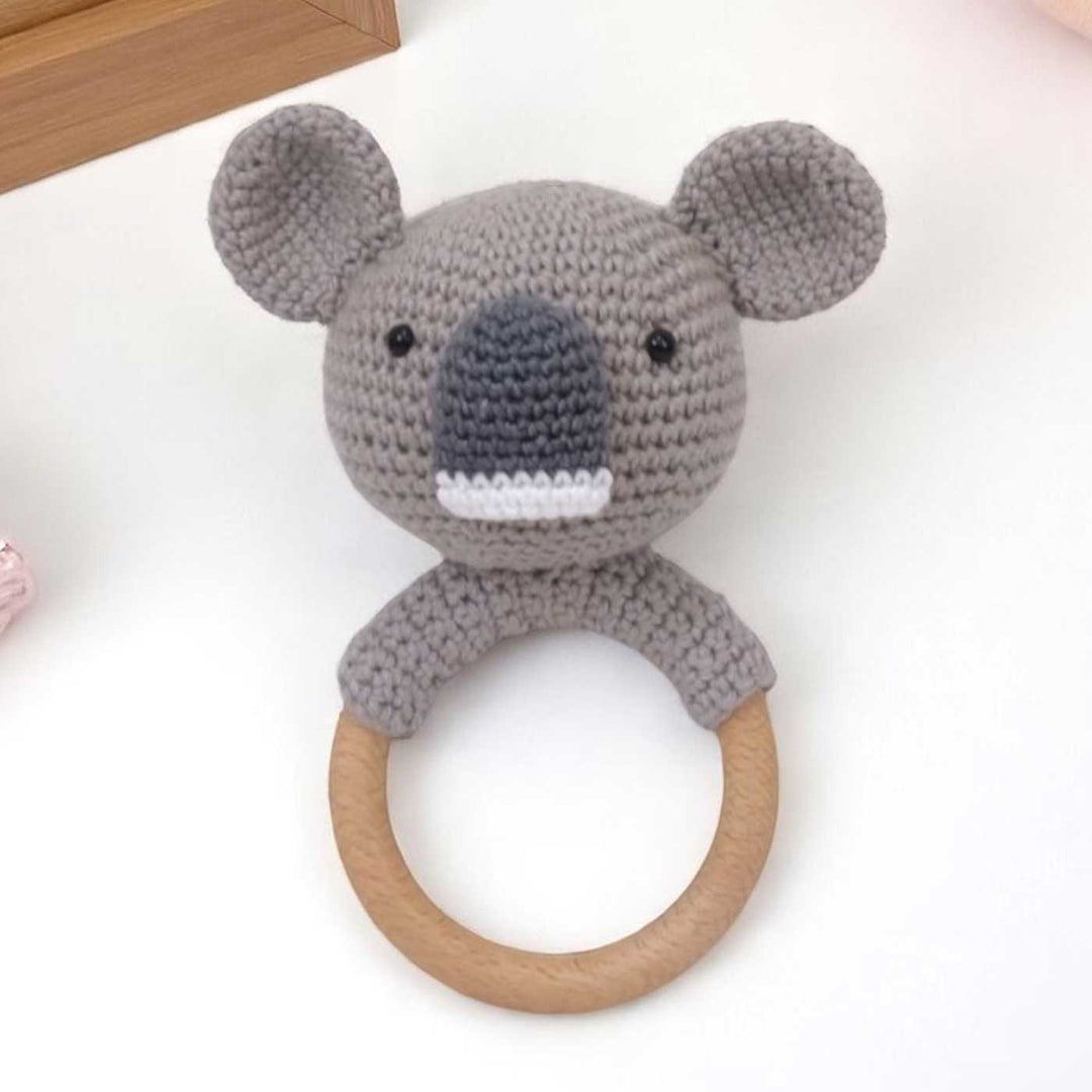Handmade Crochet Koala Rattle For Newborns