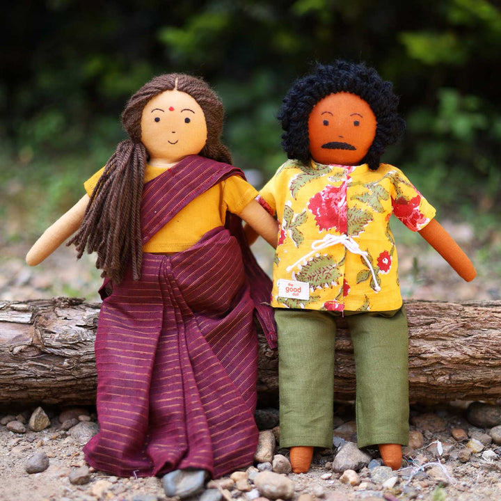 Nilah's Amma (Mother) In Saree | Soft Hand-Stitched Sustainable Indian Play Doll