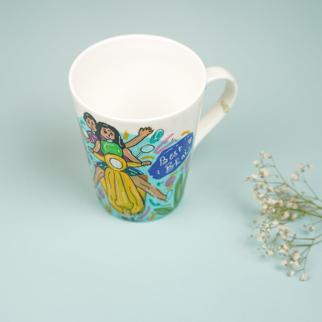 Personalized Hand-Painted Scooter Theme Ceramic Mug