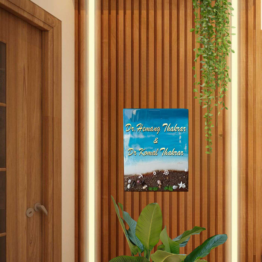 Personalized Beach Theme Resin Name Plate