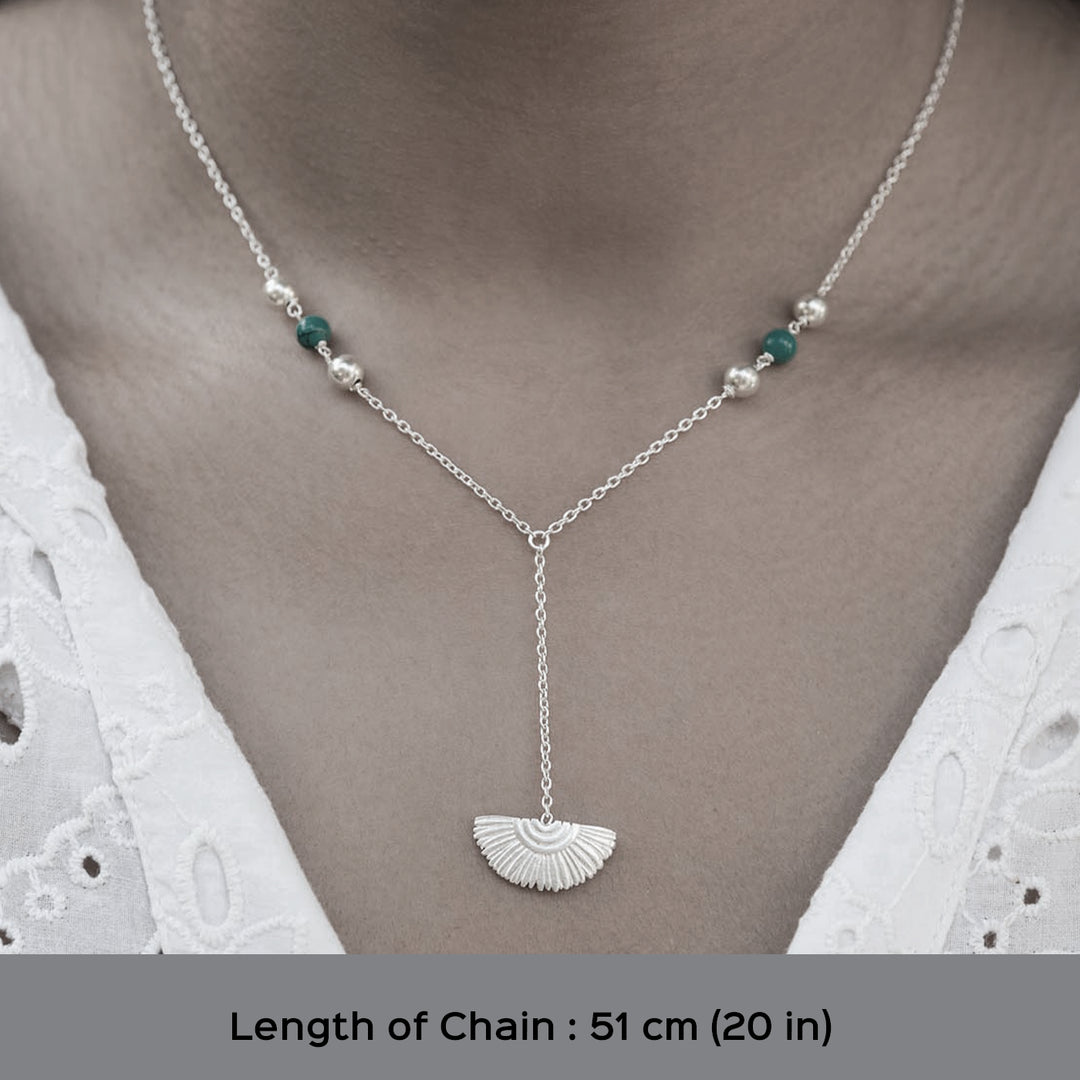 Handmade Beaded Suncrest Silver Necklace