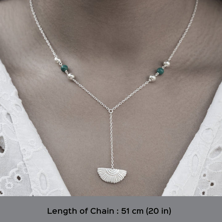 Handmade Beaded Suncrest Silver Necklace