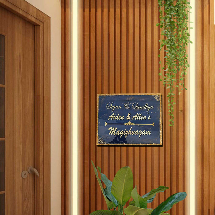 Personalized Blue & Gold Resin Name Plate