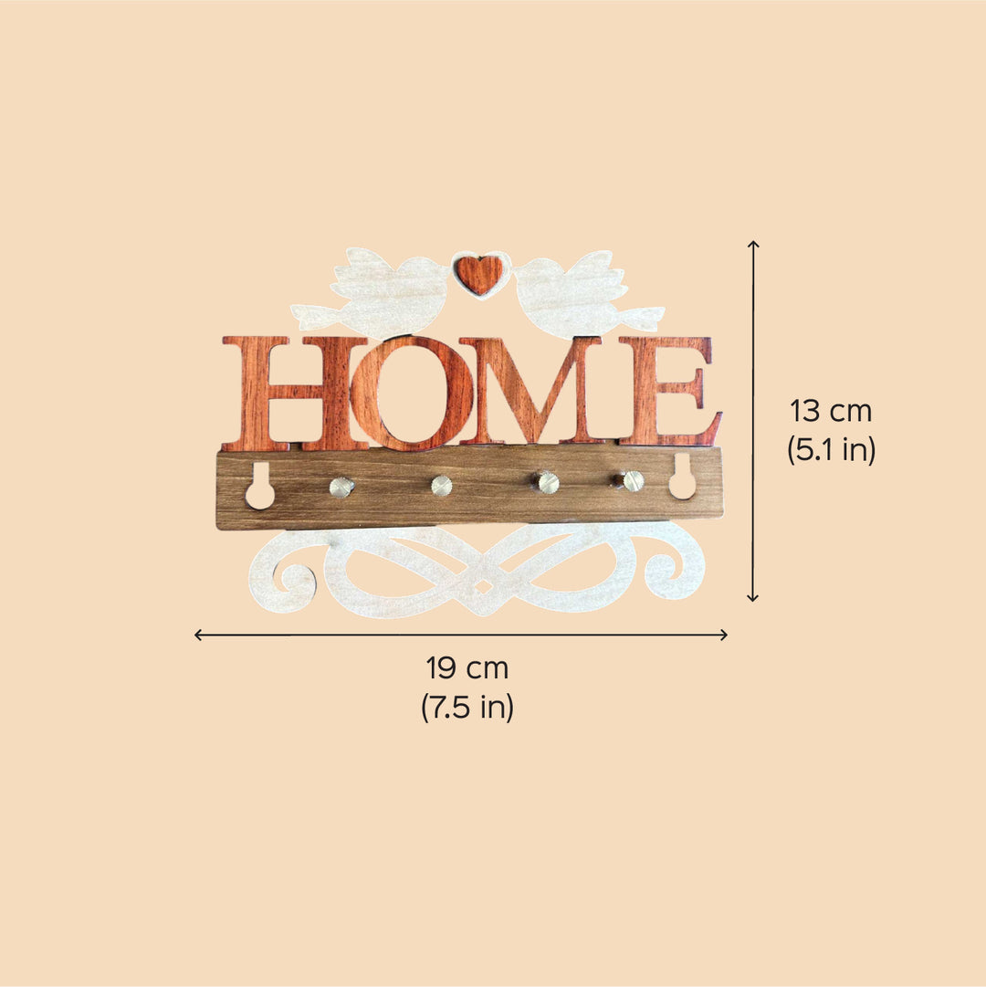 Home With Birds Laser - cut Wooden Key Hanger