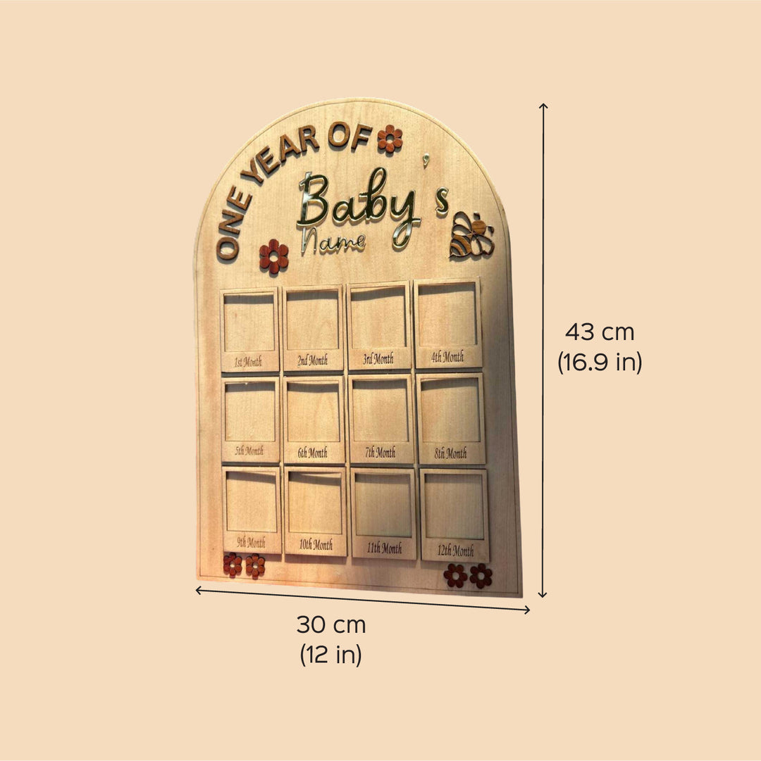 Photo Personalized One year Wooden Frame For New Born
