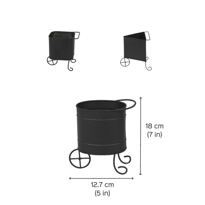 Handmade Black Square Snacks Cart Platter